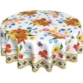 thumbnail image 1 of Modern Bohemian Floral Tablecloth Round 60 In Blue Yellow Red Flowers Washable Wrinkle Stain-Resistant Polyester Table Cloth Spring Summer Autumn Decorations For Party Picnic Dinner Indoor Outdoor, 1 of 6