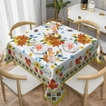 thumbnail image 1 of Modern Bohemian Floral Tablecloth Square 60 In Blue Yellow Red Flowers Washable Wrinkle Stain-Resistant Polyester Table Cloth Spring Summer Autumn Decorations For Party Picnic Dinner Indoor Outdoor, 1 of 5