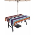 thumbnail image 1 of Modern Bohemian Outdoor Tablecloth - 52x70 Inch Rectangle Dining Table Cover, Minimalist Abstract Boho Paisley Orange Red Waterproof Outdoor Table Cloth with Umbrella Hole & Zipper for Picnic/Patio, 1 of 7
