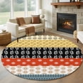 thumbnail image 1 of Modern Bohemian Round Area Rug 7Ft Washable Circle Rugs for Dorm Laundry Room, Colorful Minimalist Abstract Paisley Boho Non-Slip Carpet Floor Mats Indoor Outdoor Carpet Runner Aesthetic Home Decor, 1 of 8