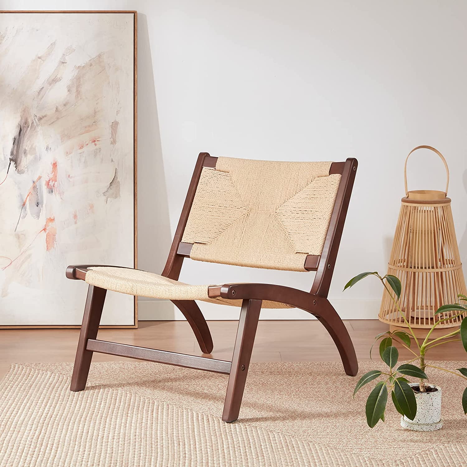 Modern Boho Accent Chairs for Living Room,Mid Century Lounge Chair,Side ...
