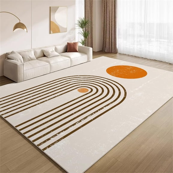 Modern Boho Art Area Rugs, Mid Century Minimalist Design Carpet, Ultra Soft Washable Non Slip Low Pile Rug for Gameroom Bedroom Living Room Playroom Home Decor Mat 2x3ft
