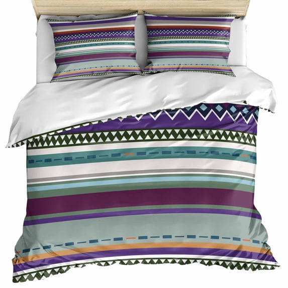 Modern Boho Art Bedding 3 Piece Duvet Cover Set California King, Colorful Abstract Bohemian Paisley Minimalist Microfiber Comforter Cover with Zipper Closure & Pillowcases, FadeResistant Quilt Cover