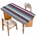 thumbnail image 1 of Modern Boho Art Table Cloths for 6 Foot Rectangle Tables, Colorful Abstract Bohemian Paisley Minimalist Patio Waterproof Elastic Fitted Tablecloths, Washable Rectangular Table Cover for Camping, 1 of 8
