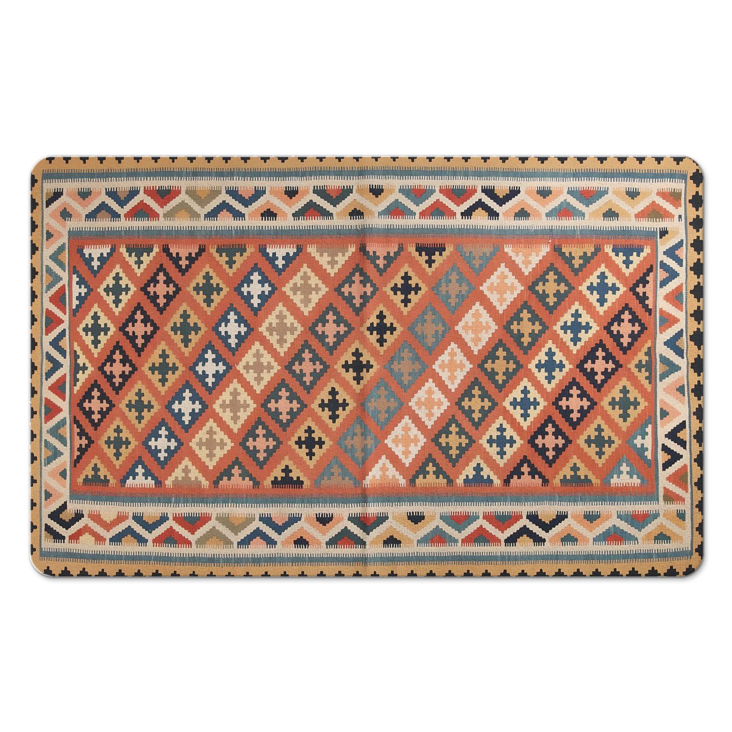 Modern Boho Bathroom Rugs: Non-Slip, Super Soft Aztec Bath Mat, Beautiful Western Geometric Design, Highly Absorbent - Perfect Addition to Your Bathroom Décor, 20x32 Inch