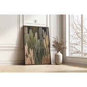 Modern Boho Botanicals Wall Poster Yayoi Kusama Style Abstract Olive Leaf Poster, Poster Only