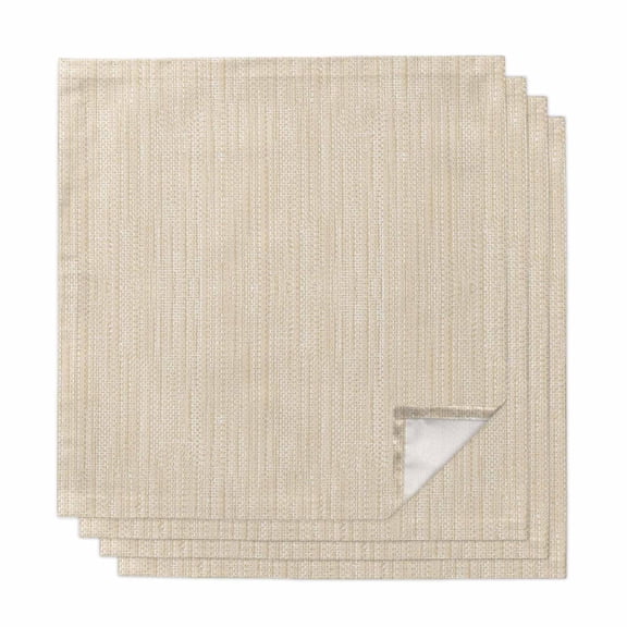Modern Boho Cloth Napkins, Solid Color Linen Texture Beige Washable and Reusable Dinner Napkins Set of 4, Table Napkin for Kitchen Party Birthday Wedding Hotel Housewarming 20"x20"