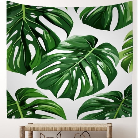Modern Boho Ethnic Wall Tapestry - Nature Flower Chinese Embroidery Washable Indoor Tapestry 51x59in - Leaves Spring Dofwood Flowers Durable Office Tapestry for College Bedroom Office
