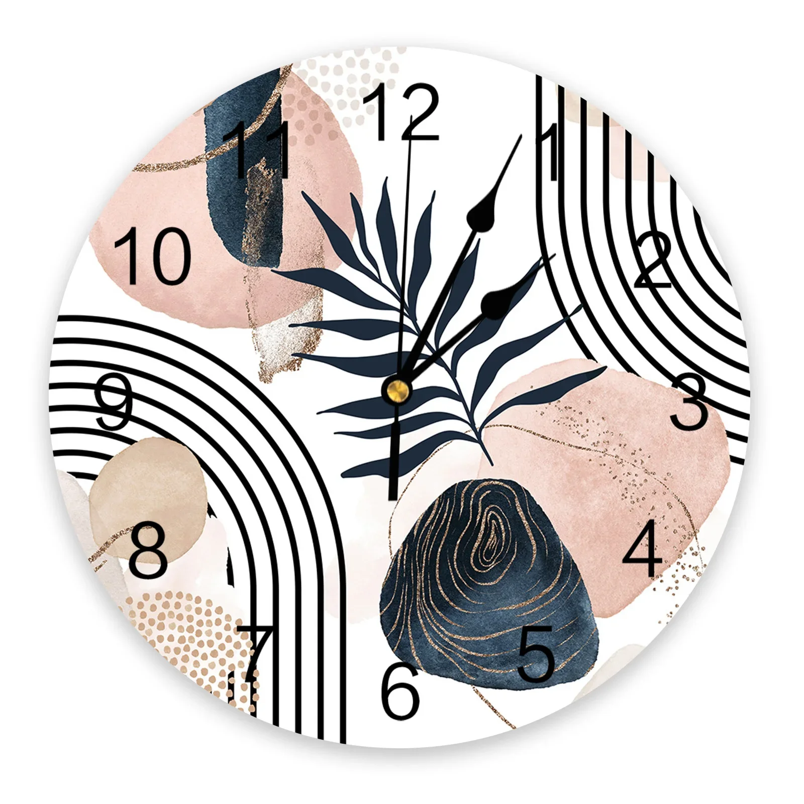 Modern Boho Geometric Abstract Large Wall Clocks Kids Room Silent Watch ...