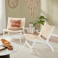 thumbnail image 1 of Modern Boho Mid Century Accent Chair   Scandinavian Cognac Natural Beech Wood with Jute Paper Rope Woven Seat  Indoor Living Room Side Chair, 1 of 10