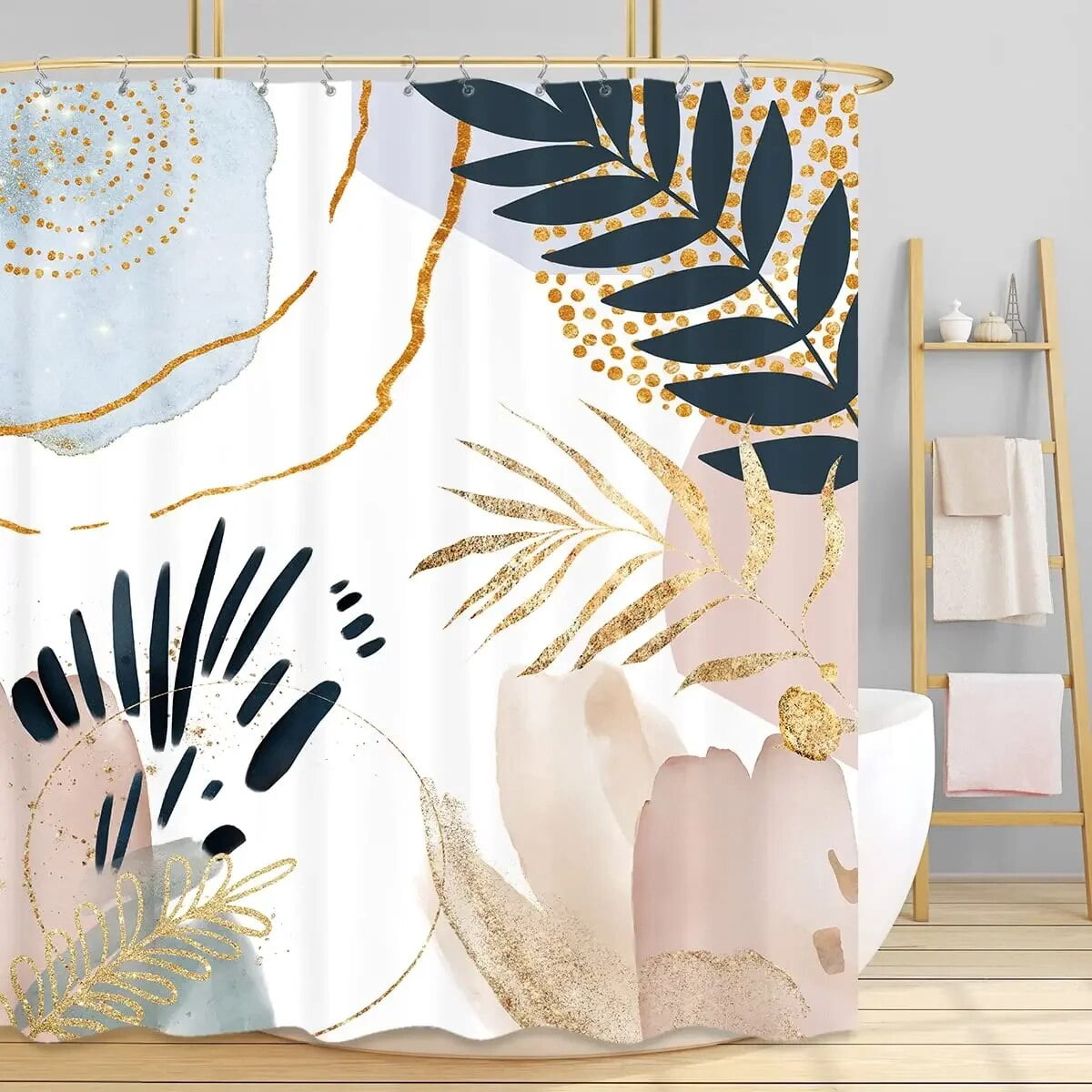 Modern Boho Shower Curtain Mid Century Abstract Mountain Sunset Shower ...