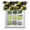 thumbnail image 1 of Modern Boho Valance Curtain Flower Geometric Texture Yellow Black Abstract Art Window Valances Rod Pocket Short Curtains Window Treatments for Kitchen Bedroom Bathroom Laundry 42" x 12", 1 of 9