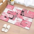 thumbnail image 1 of Modern Boho Washable Small Entryway Area Rugs 2'x3', Flower Geometric Texture Pink White Abstract Art Low Pile Throw Rug Non-Slip Sturdy Edge Binding Carpet for Front Door Floor Room Entry, 1 of 9
