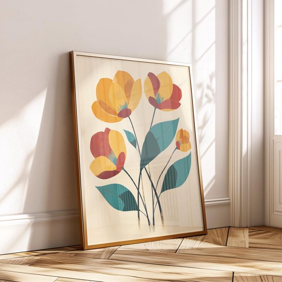 Modern Bold Floral Graphic Botanical Colorful Art