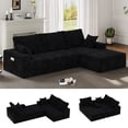 thumbnail image 1 of Modern Boneless Couch, 108" Modular Sectional Sofa with L-Shape Chaise, Oversized Sofa Sleeper for Living Room, No Assembly Required,Black, 1 of 7