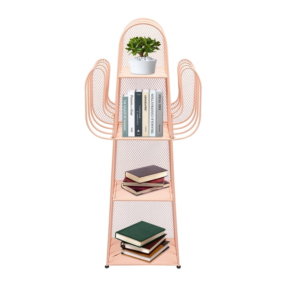 Modern Book Shelf 4 Shelf Bookcase Bookshelf Storage Display Rack Book Organizer Shelve Pink