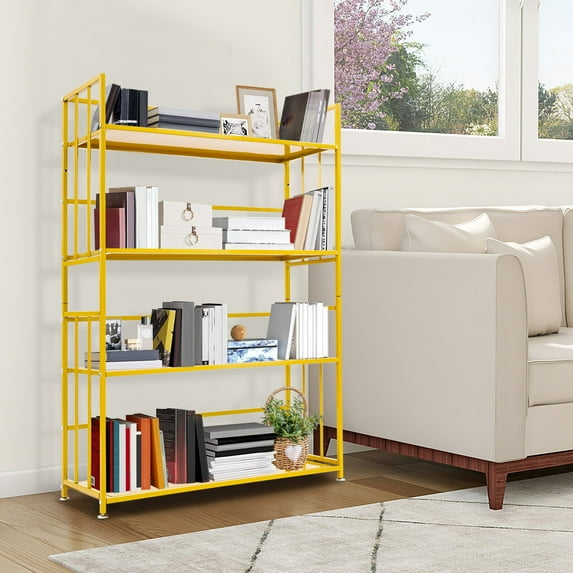 Modern Book Shelf, Book Storage Rack, 4-tier Book Storage Rack with 4 Tiers, Total Load Capacity: 100kg/220.46lbs