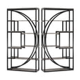 thumbnail image 1 of Modern Bookcase, 5 Tier Geometric Display Shelves, 71 Inch Black Metal, 1 of 5
