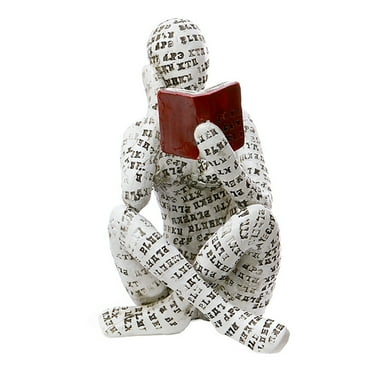 Modern Bookshelf Decor - Reading Women Figurine Sculpture Thinker Statue - Abstract Home Decor for Living Room, Office, Bedroom - Aesthetic Decoration for Bookshelves, Tables, and Desks