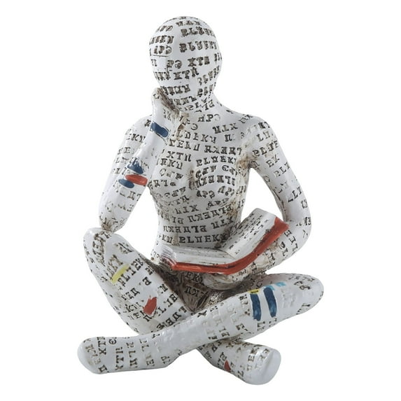 Modern Bookshelf Decor - Reading Women Figurine Sculpture Thinker Statue - Abstract Home Decor for Living Room, Office, Bedroom - Aesthetic Decoration for Bookshelves, Tables, and Desks
