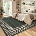 thumbnail image 1 of Modern Bordered Area Rug, Stain Resistant, Machine Washable, Low Pile Indoor Throw Mat for Nursery and Bedroom, 1 of 12