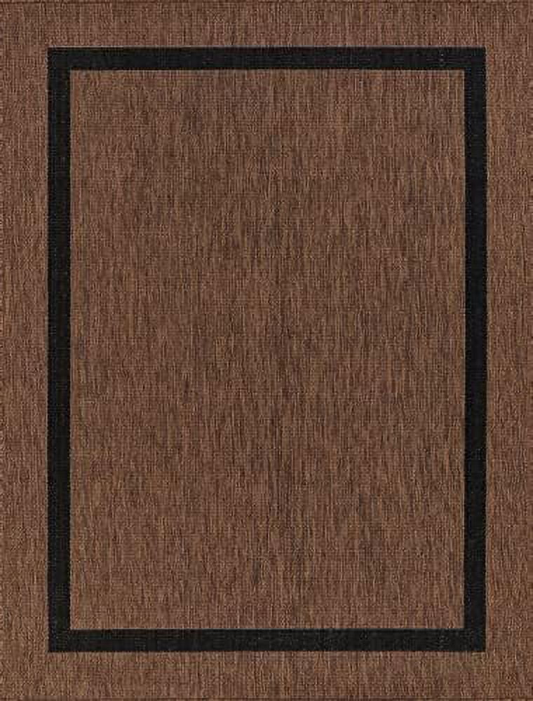 Modern Bordered Indoor Outdoor Area Rug Weather Resistant Outdoor
