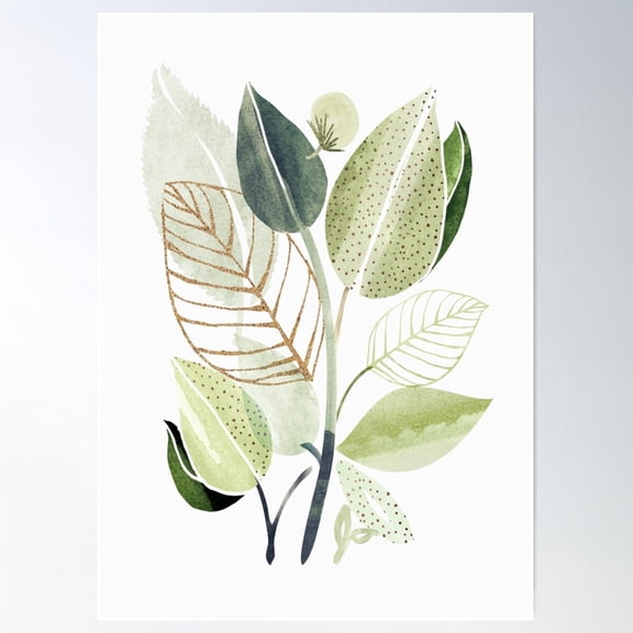 Modern Botanical Collage Poster Wall Art, Modern Wall Decor For Living Room Bedroom, 8x12 UNFRAMED