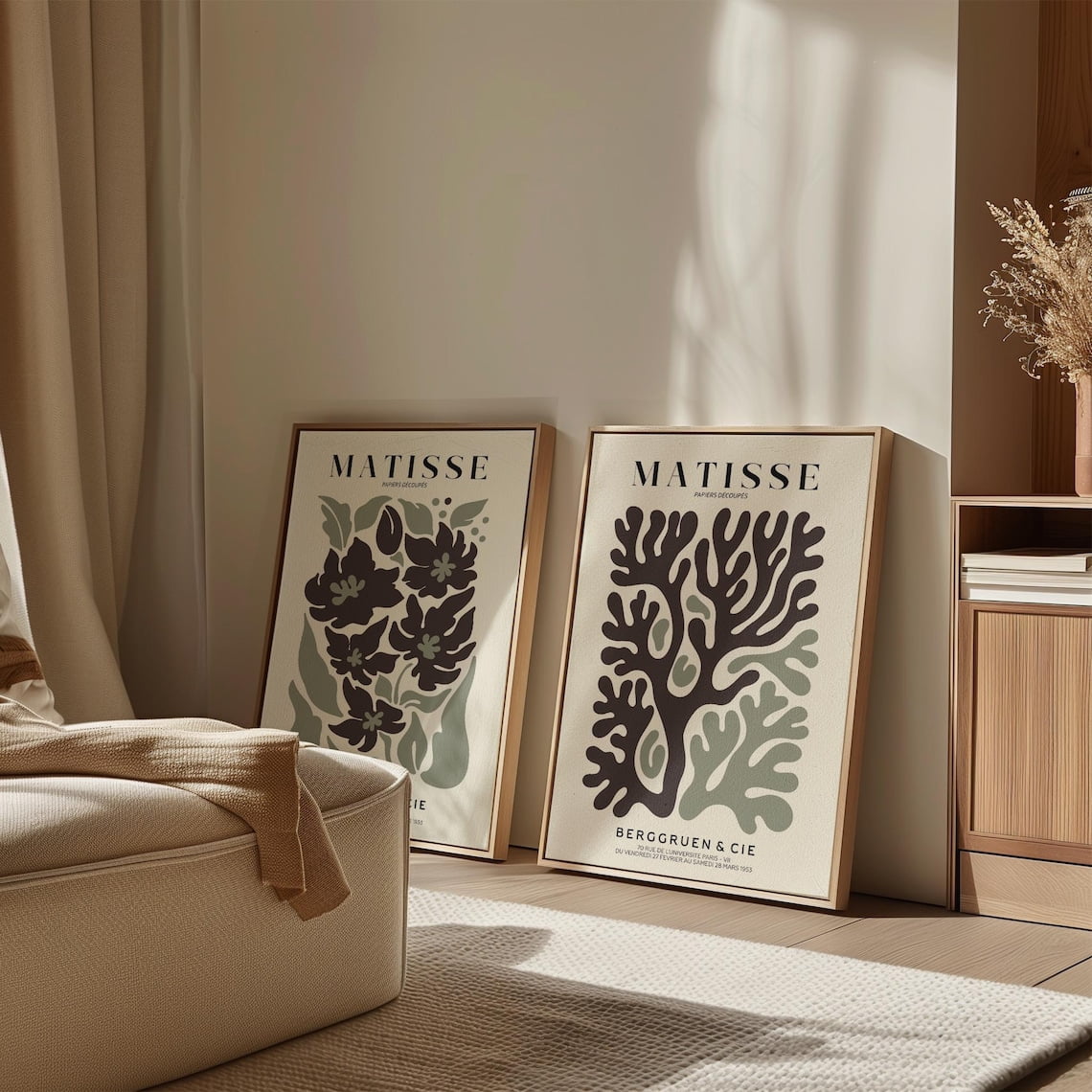 Modern Botanical Inspired Wall Art Print Set Of 2 With Vintage Decor ...