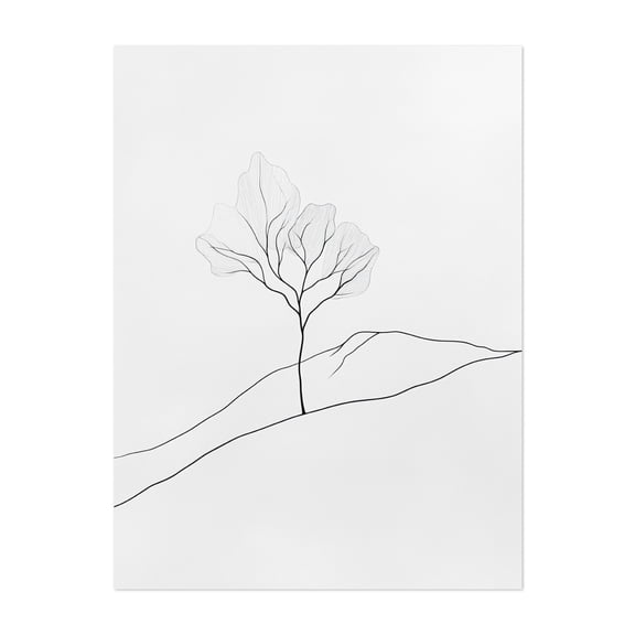 Modern Botanical Line Art - Line Drawing Unframed Wall Art Print 5 x 7 inches