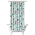 thumbnail image 1 of Modern Botanical Shower Curtain - Contemporary Floral and Leaf Pattern, 36x72 Inches, 1 of 5