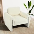 thumbnail image 1 of Modern Bouclé Chair with Solid Wood Frame / Aesthetic Addition to Mid - century Modern Homes, 1 of 6