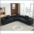 thumbnail image 1 of Modern Boucle 4-Seater Modular Curved Sofa for Living Room – Oversized Combinable Design with Pillows, 1 of 26
