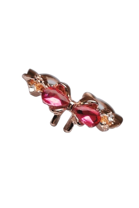 Modern Bowknot Rings Date Jewelry Comfortable Rings Adjustable Rings Alloy Texture Suitable for Trendy Youthful Women
