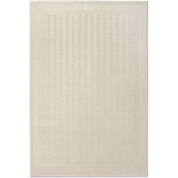 Modern Braided Small Area Wool Rug – 100% Natural for Living Room & Bedroom, Soft & Durable Rug, Resilient & Luxurious, Beige, 5.25x7.55 ft