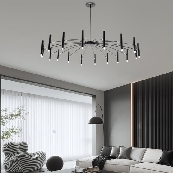 Modern Branch Chandelier Metal Pendant Light Nordic Ceiling Lamp Fixtures Black (Bulb Not Included))