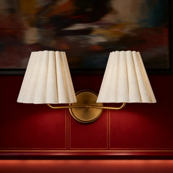 Modern Brass Double Sconce for Transitional Decor - Hardwired Lighting Bathroom Sconce Wall Lights for Bedroom