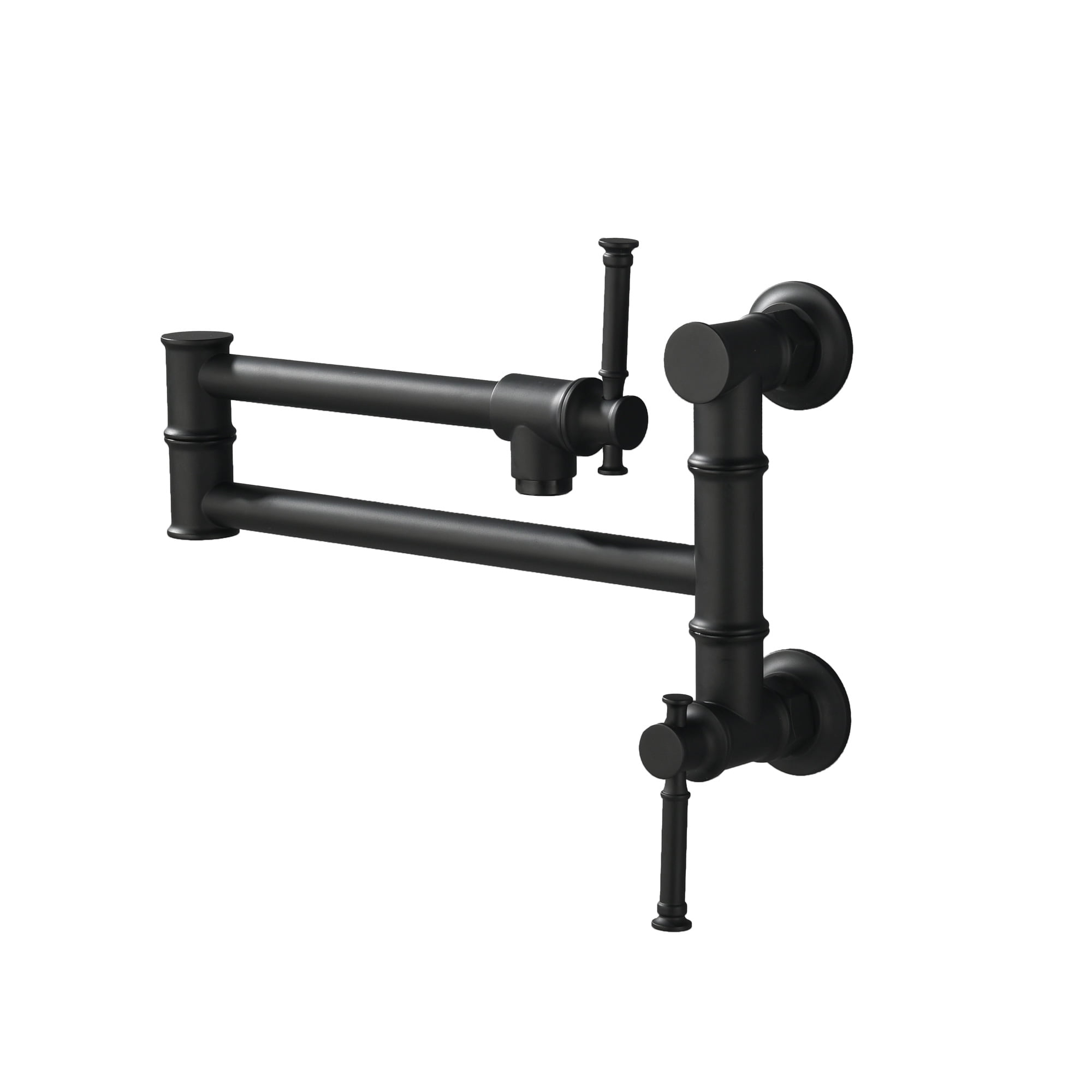 Matte Black Brass Wall Mount Pot Filler Faucet