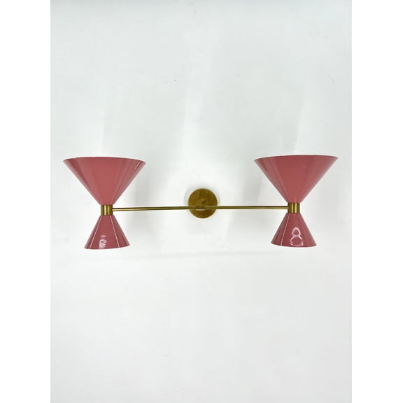 Modern Brass Wall Lamp - Handcrafted Beautiful Pink Wall Lamp 4 Light Timeless Inspired Brass Lamp, Vanity Light, Wall Light, Kitchen Lamp