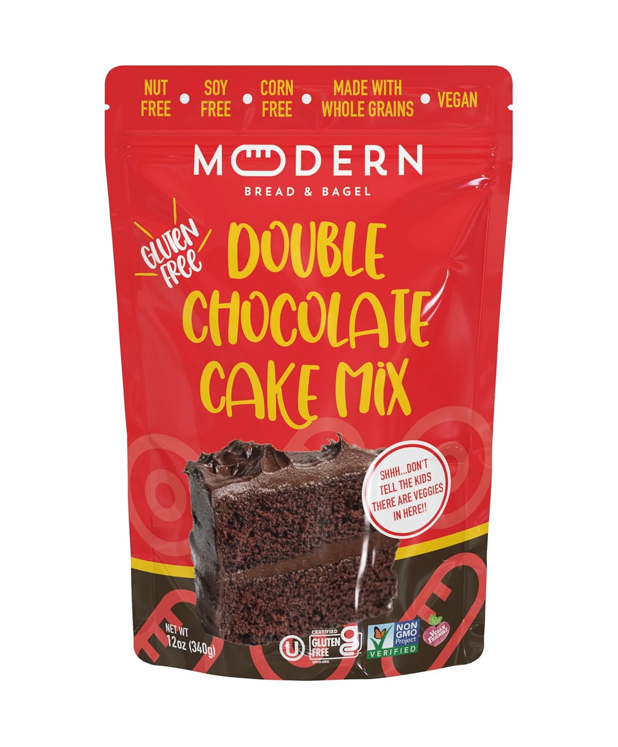 Modern Bread \u0026 Bagel Gluten-Free Double Chocolate/Chocolate Zucchini Cake Mix | Certified Gluten Free | Nut Free | Non-GMO | Vegan Friendly | Kosher - 12.0oz. (1 Pack)