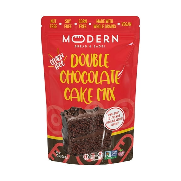 Modern Bread & Bagel Gluten-Free Double Chocolate/Chocolate Zucchini Cake Mix | Certified Gluten Free | Nut Free | Non-GMO | Vegan Friendly | Kosher - 12.0oz. (1 Pack)