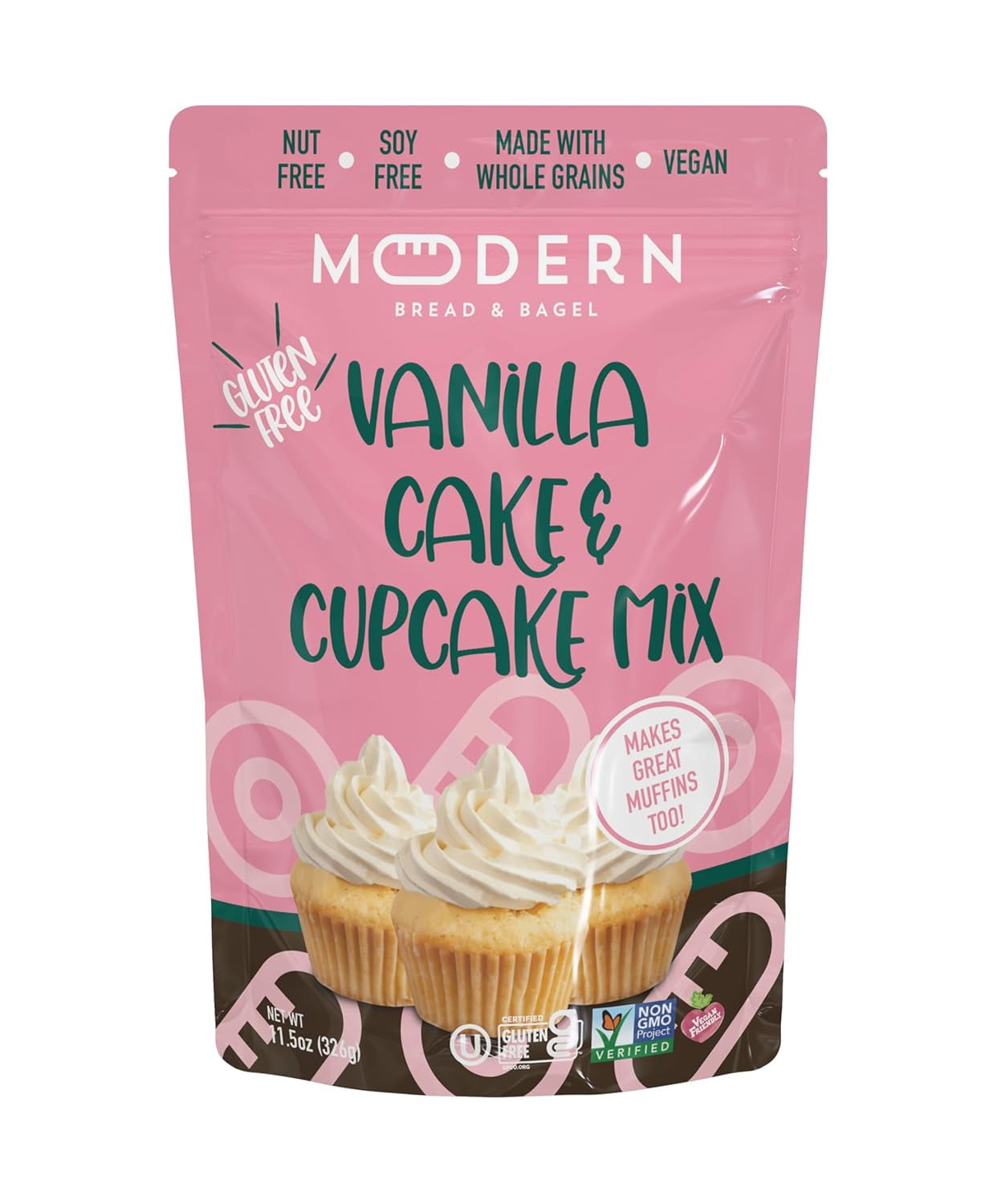 Modern Bread & Bagel Gluten-Free Vanilla Cake, Cupcake & Muffin Mix | Certified Gluten Free | Nut Free | Non-GMO | Vegan Friendly | Kosher - 11.5 oz. (1 Pack)