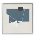 thumbnail image 1 of Modern Breaking Shapes Abstract Blue Sharp Lines Abstract Framed Art Print Wall Art, 17x17, 1 of 7