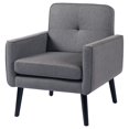 thumbnail image 1 of Modern Breathable Farbic Accent Chair with Arms, Upholstered Lounge Chair For Living room Bedroom Reading Home Office(1PC,Gray), 1 of 9