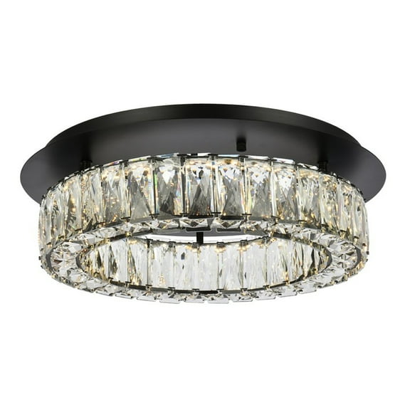 Modern Bright Home Decorative Ceiling Lighting Monroe 18 Inch Led Single Flush Mount - Black
