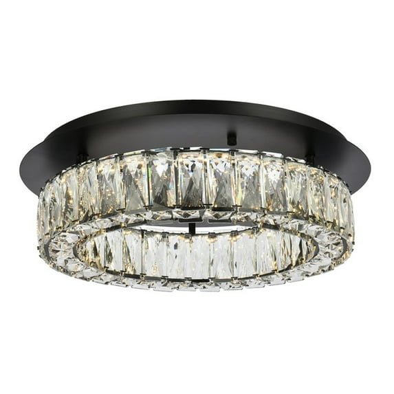Modern Bright Home Decorative Ceiling Lighting Monroe 18 Inch Led Single Flush Mount - Black