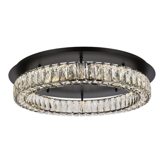 Modern Bright Home Decorative Ceiling Lighting Monroe 26 Inch Led Single Flush Mount - Black
