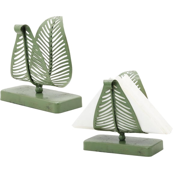 Modern Bronze Metal Napkin Storage Rack with Elegant Leaf Design, Freestanding Tabletop Tissue Holder for Home, Cafe & Restaurant Counter Decor