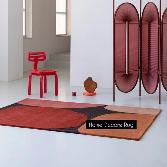 Modern Brown Abstract Tufted Area Rug – Plush Comfort for Any Room