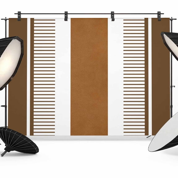 Modern Brown Backdrop for Photoshoot,Photography Photo Studio Background Wall Backdrop,Boho Contemporary Geometric Striped Back Drop Banner Panel for Portraits Wedding Live Streaming Decor 8x6Ft