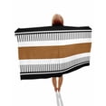 thumbnail image 1 of Modern Brown Black Beach Towels Oversized Super Absorbent, Boho Contemporary Geometric Striped Lightweight Bath Towel Quick Dry Sets For Bathroom/Pool/Rv Camping/Beach Play/Gym Room/Picnic 23"x47", 1 of 8